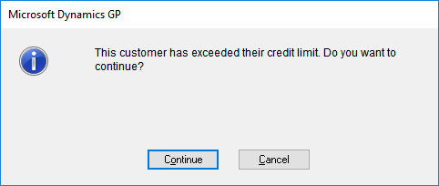 Dynamics GP & Customer Credit Limits