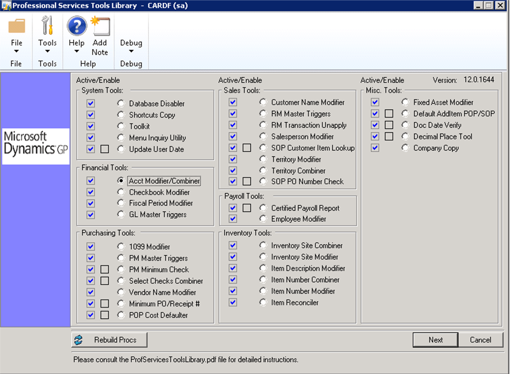 Open up PSTL from the GP tabs running GP as the ‘sa’ or ‘DYNSA’ user